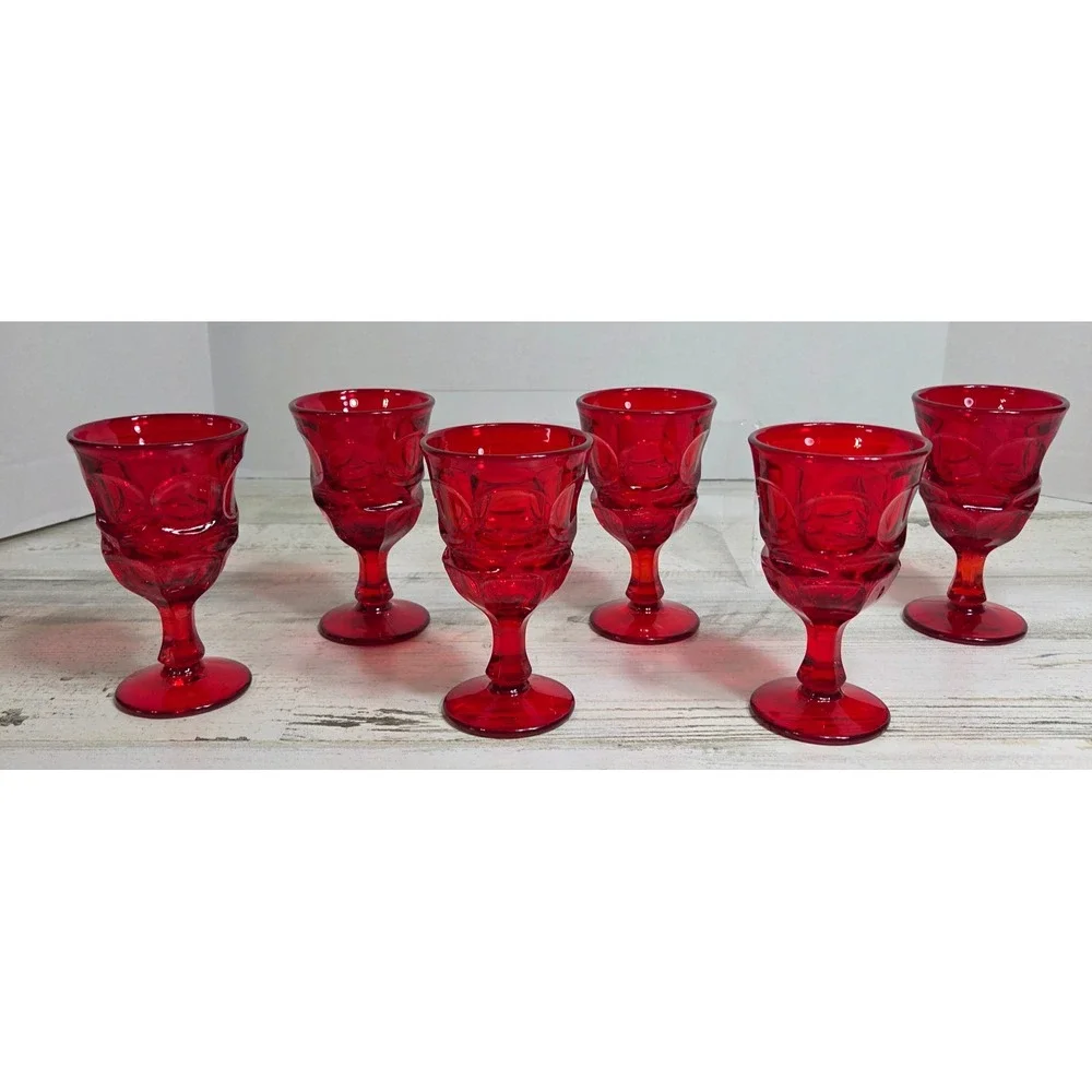 Fostoria Argus Ruby Red WineGlass Goblet 4.75
